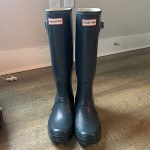 Hunter Classic Black Waterproof Boots Original Tall (Navy Blue)